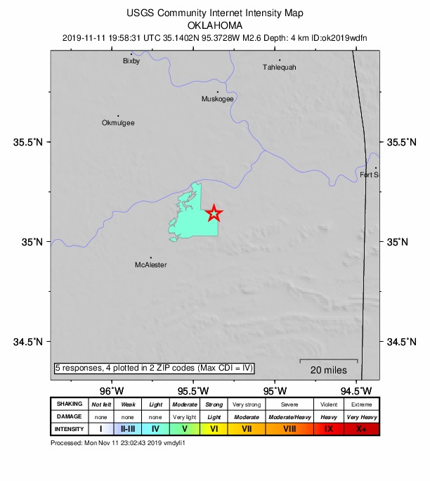 Did You Feel It? map: shaking reported by the public