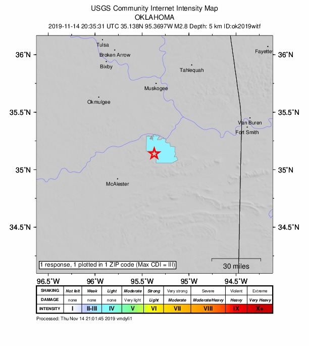 Did You Feel It? map: shaking reported by the public