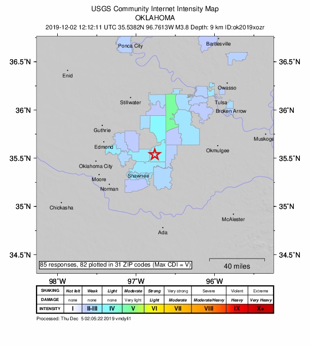 Did You Feel It? map: shaking reported by the public