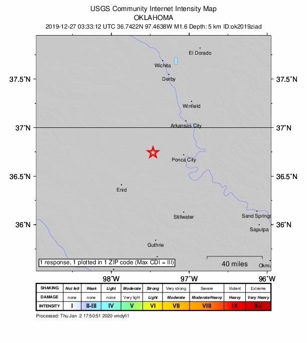 Did You Feel It? map: shaking reported by the public