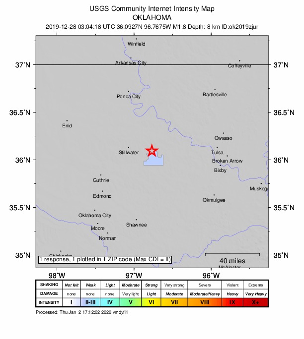Did You Feel It? map: shaking reported by the public