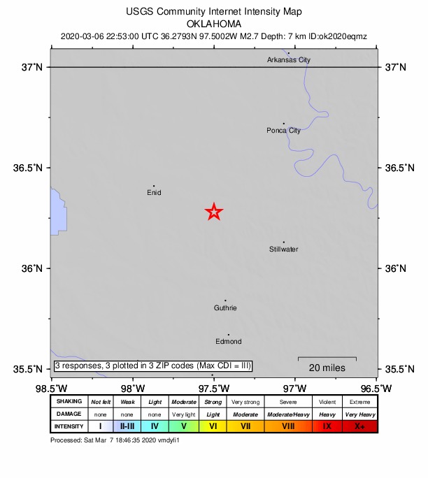 Did You Feel It? map: shaking reported by the public
