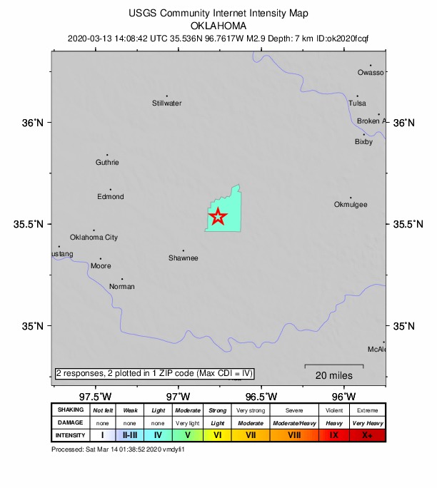 Did You Feel It? map: shaking reported by the public