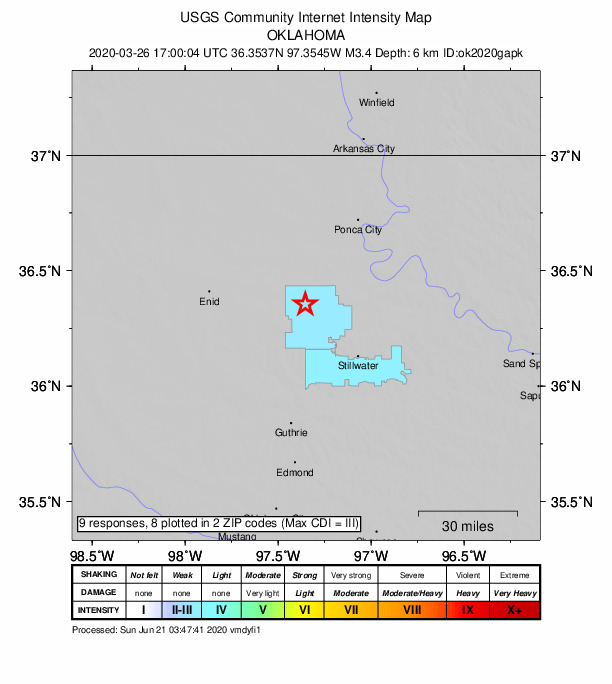 Did You Feel It? map: shaking reported by the public
