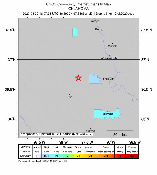 Did You Feel It? map: shaking reported by the public