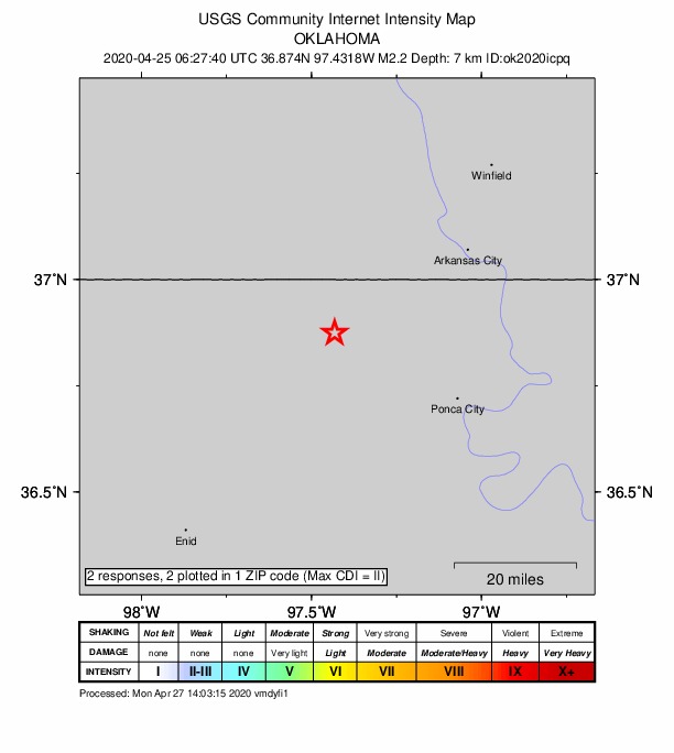 Did You Feel It? map: shaking reported by the public