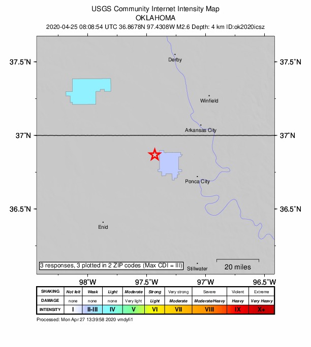 Did You Feel It? map: shaking reported by the public