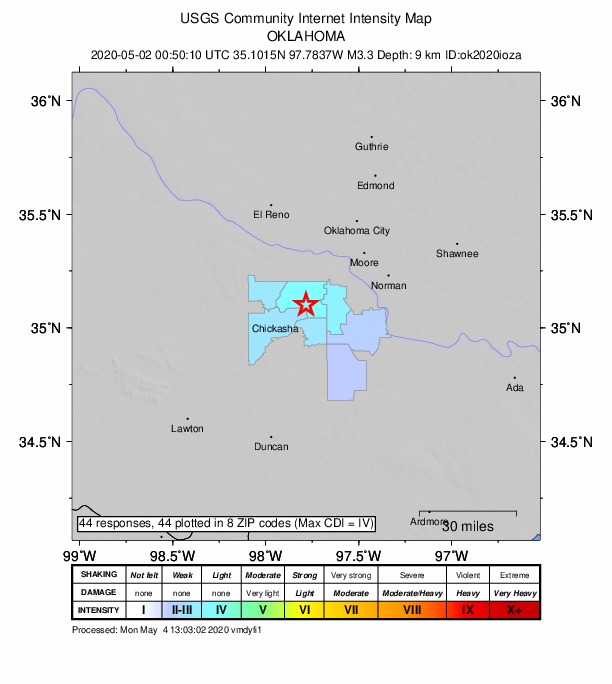 Did You Feel It? map: shaking reported by the public