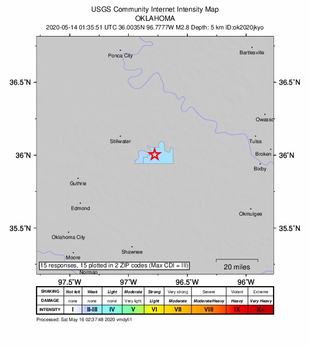 Did You Feel It? map: shaking reported by the public