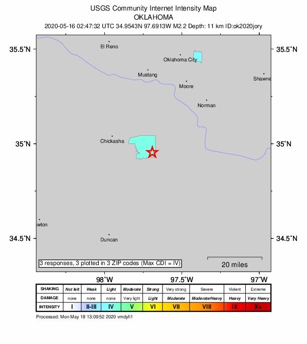 Did You Feel It? map: shaking reported by the public