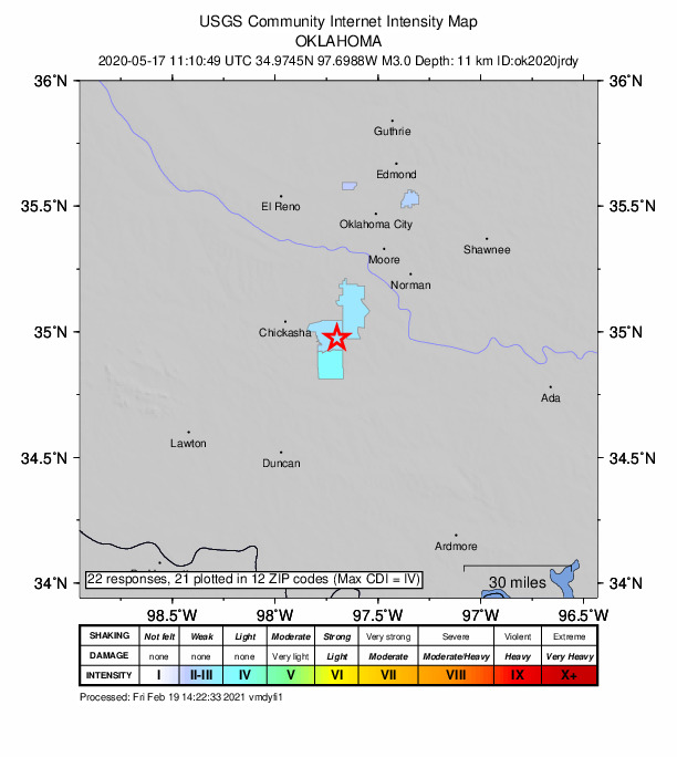 Did You Feel It? map: shaking reported by the public
