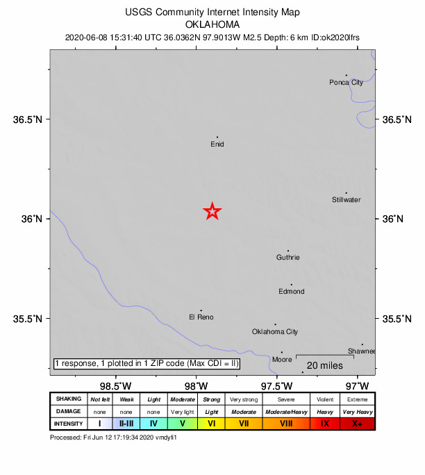 Did You Feel It? map: shaking reported by the public
