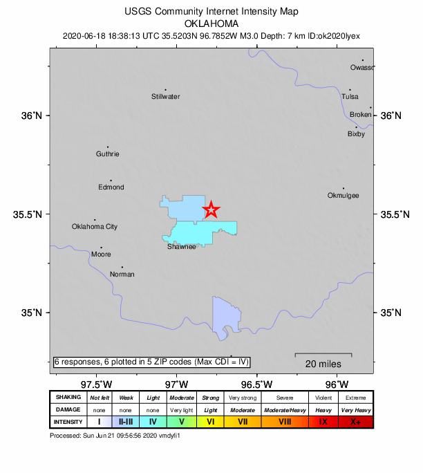 Did You Feel It? map: shaking reported by the public