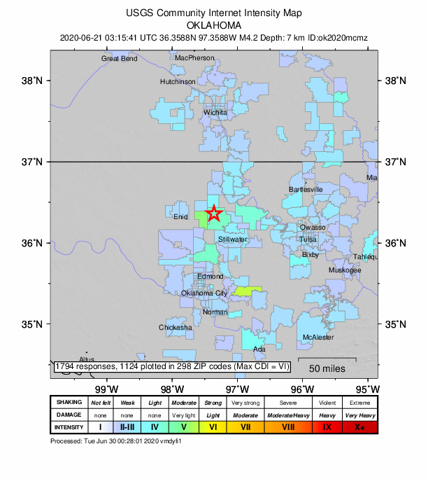 Did You Feel It? map: shaking reported by the public