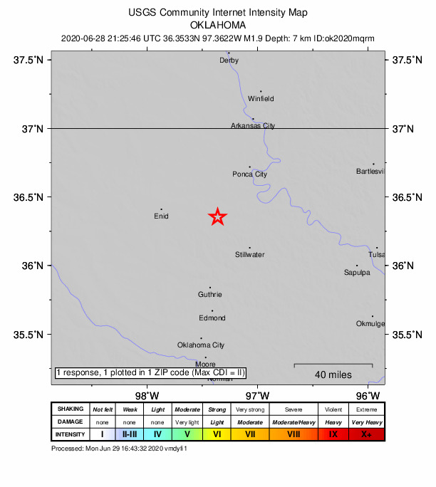 Did You Feel It? map: shaking reported by the public