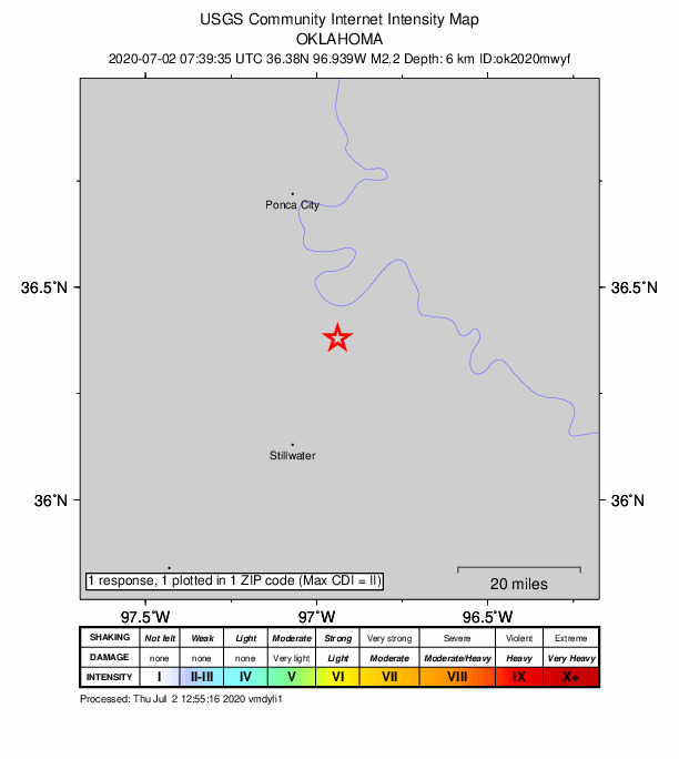Did You Feel It? map: shaking reported by the public