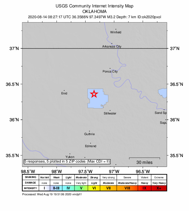 Did You Feel It? map: shaking reported by the public
