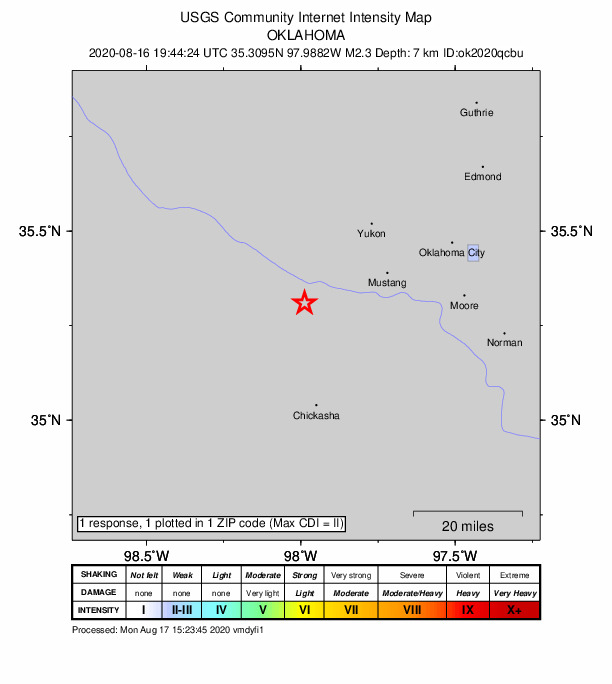 Did You Feel It? map: shaking reported by the public