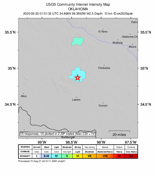 Did You Feel It? map: shaking reported by the public