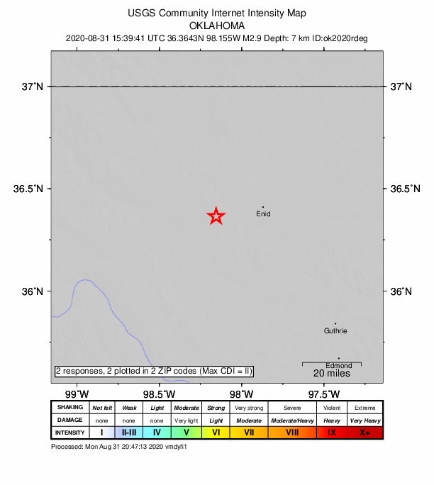 Did You Feel It? map: shaking reported by the public