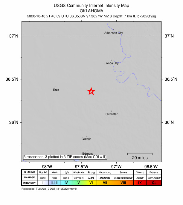 Did You Feel It? map: shaking reported by the public