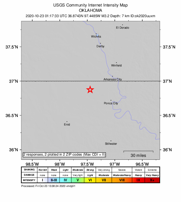 Did You Feel It? map: shaking reported by the public