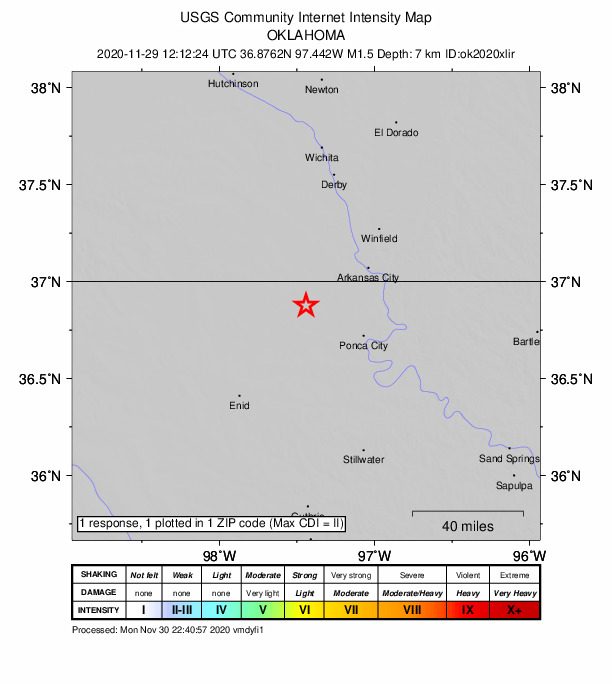 Did You Feel It? map: shaking reported by the public