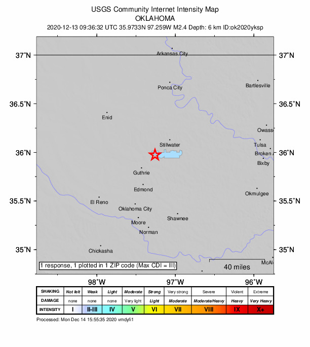 Did You Feel It? map: shaking reported by the public