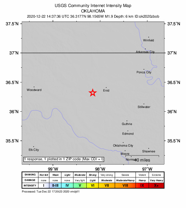 Did You Feel It? map: shaking reported by the public