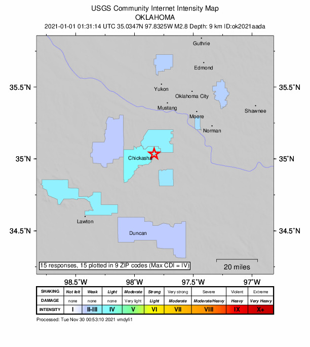 Did You Feel It? map: shaking reported by the public