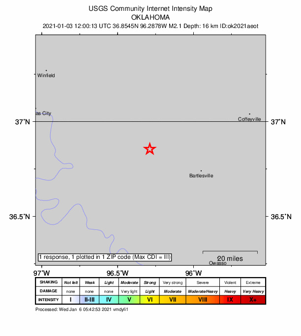 Did You Feel It? map: shaking reported by the public