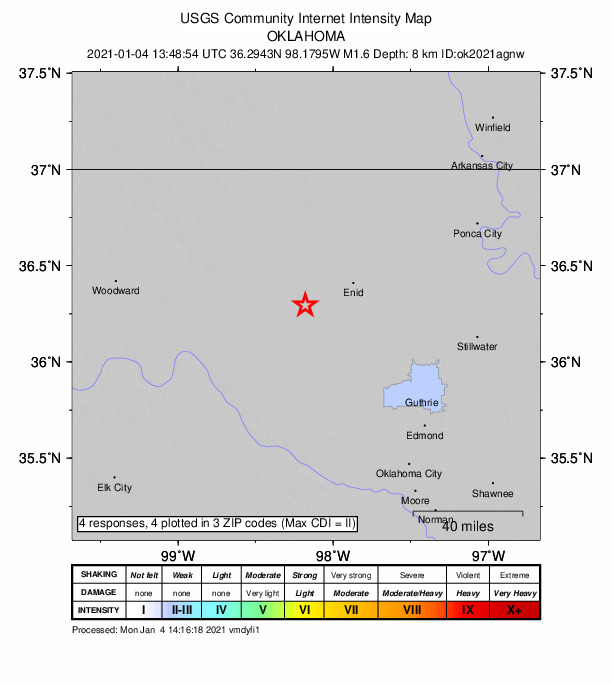 Did You Feel It? map: shaking reported by the public