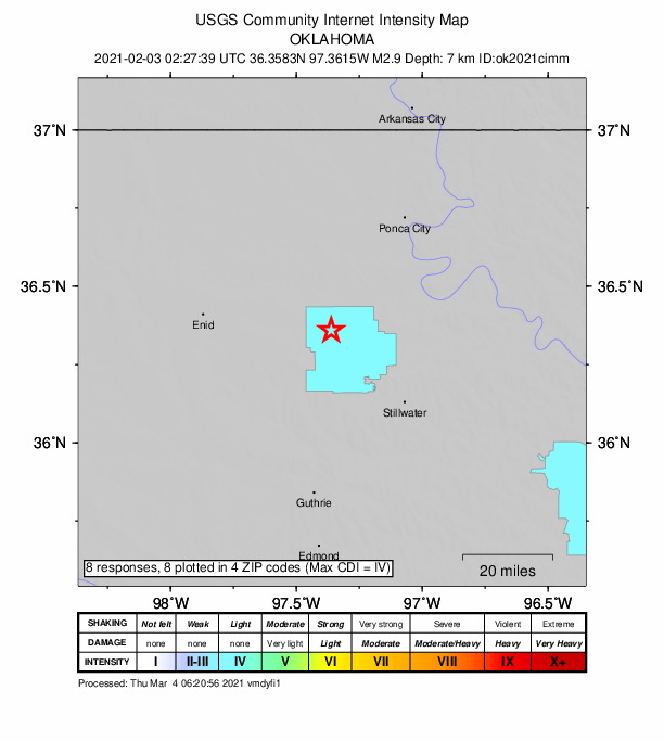 Did You Feel It? map: shaking reported by the public