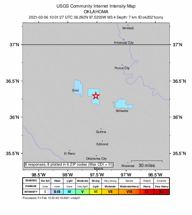 Did You Feel It? map: shaking reported by the public