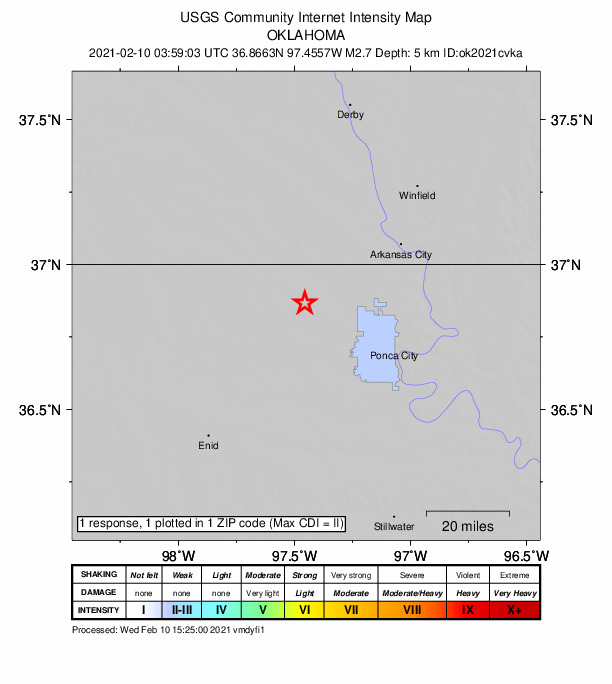 Did You Feel It? map: shaking reported by the public