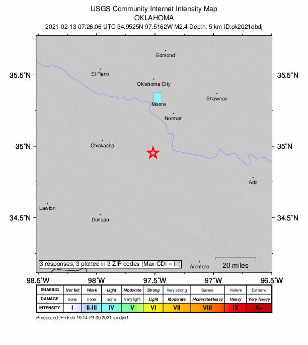 Did You Feel It? map: shaking reported by the public