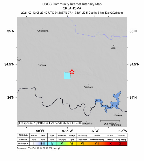 Did You Feel It? map: shaking reported by the public