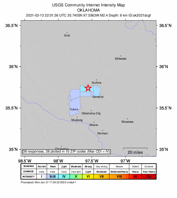 Did You Feel It? map: shaking reported by the public