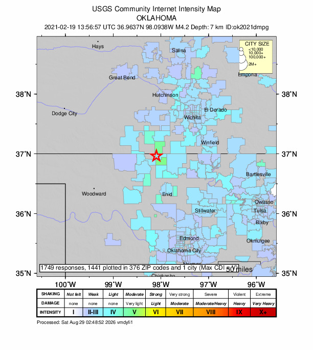 Did You Feel It? map: shaking reported by the public