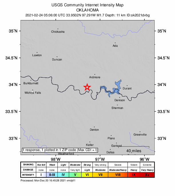 Did You Feel It? map: shaking reported by the public