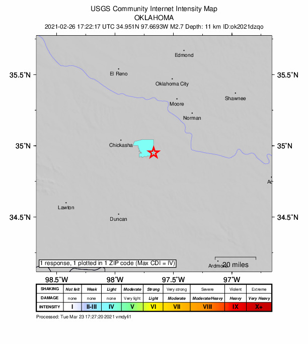 Did You Feel It? map: shaking reported by the public
