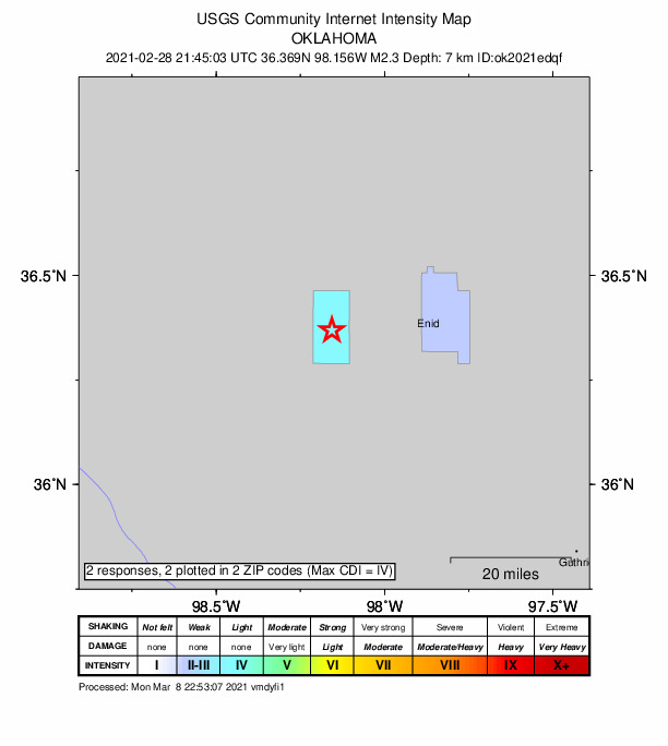 Did You Feel It? map: shaking reported by the public