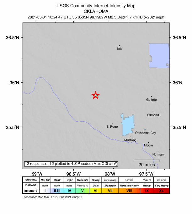Did You Feel It? map: shaking reported by the public