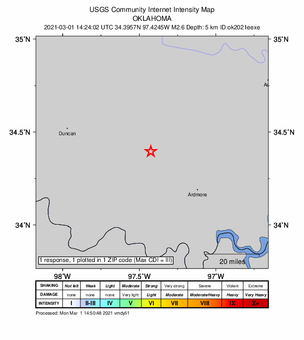 Did You Feel It? map: shaking reported by the public
