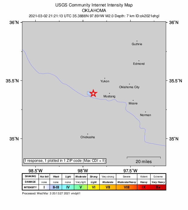 Did You Feel It? map: shaking reported by the public