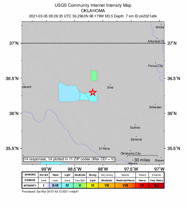Did You Feel It? map: shaking reported by the public