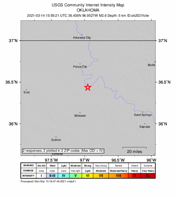 Did You Feel It? map: shaking reported by the public