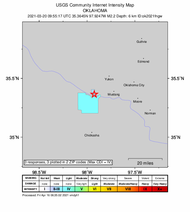 Did You Feel It? map: shaking reported by the public