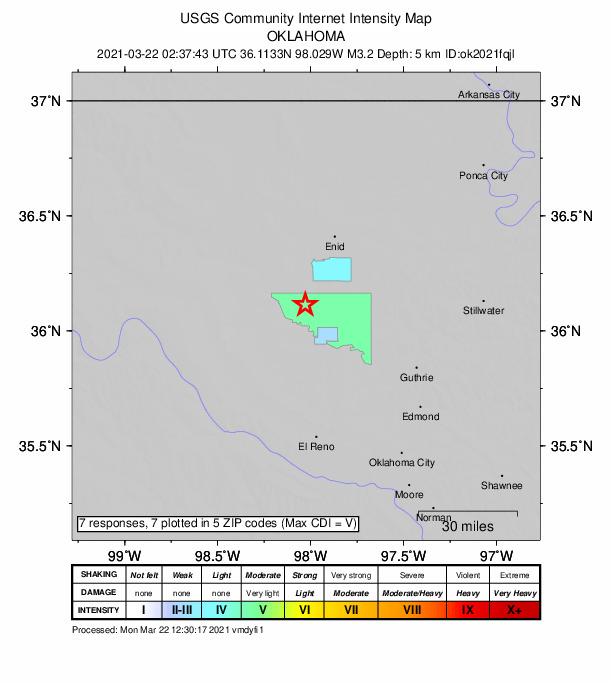 Did You Feel It? map: shaking reported by the public