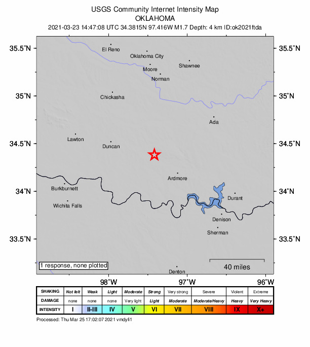 Did You Feel It? map: shaking reported by the public